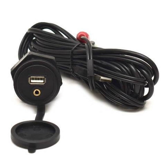 Marine Audio Boat Input Extension Cable AUX-35USB-CPS | Panel Mount 10 FT