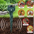 thumbnail image 3 of Solar-powered mole repellent, 4 packs of snake and skunk repellent, for yards, 50 waterproof ultrasonic deterrent stake, get rid of rabbits, groundhogs, voles, chipmunks, deer, and peccaries, for law, 3 of 5