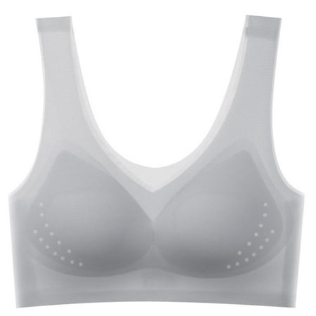 

Breathable Ice Silk Push Up Bra for Women Wireless Underwear with Removable Pad Sleep Lingerie Ultra Thin Support Bra