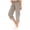 Khaki, variant on Capri Pants Women's Summer Solid Color Pocket Drawstring Slacks Capri Pants Pocket Cargo Pants Solid Mid Calf Black L