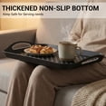 thumbnail image 5 of 3 Pack Non-Slip Serving Trays with Handles, Large Plastic Lap Tray Set with Rubber Grip Surface & Bottom, Food Trays for Couch, TV Dinner, Breakfast & Outdoor Use, Black, 5 of 8