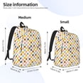 thumbnail image 3 of Honeii Colorful Checkered 1 Print Canvas College Laptop Backpack, Durable Rucksack Travel Notebook Bag School Backpack Book Bag for Men Women-Small, 3 of 7