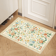 CHITOOMA 2'x3' Boho Runner Rug for Hallway, Machine Washable Stain Resistant Non-Shed Carpet, Floral Runner Rug with Non-Slip Backing for Kitchen, Entryway, Bedroom, Laundry, Bathroom