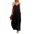 thumbnail image 1 of Lucakuins Mono largo para mujer, casual, correa de espagueti, color sólido, pierna ancha, pantalones holgados Lucakuins  moda, 1 of 4