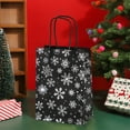 thumbnail image 4 of 12 Pcs Christmas Kraft Paper Bag Bronzing Gift Bags Silver Foil Black Gift Treat Goodie Bag with Handle for Holiday New Year Party Packaging Decor, 4 of 6