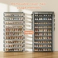 thumbnail image 5 of Tall Shoe Rack with Cover, 10 Tier Shoe Organizer Storage for 50-55 Pairs Shoes and Boots Large Capacity Shoe Shelf with 8 Pockets Free Standing Shoe Rack for Closet, Entryway, Garage, 5 of 8
