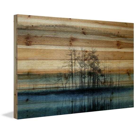 Parvez Taj Tree Isle Reflects Pinewood Wall Art, 8" x 12"