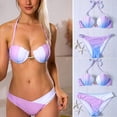 thumbnail image 2 of HEVIRGO Bikini Set Underwire Backless Lace Up Two Piece Seashell Shaped Summer Women Swimsuit for Vacation, 2 of 10