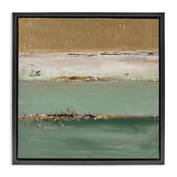 Stupell Industries Glam Streaked Gradient Abstract Painting Black Floater Framed Canvas Art Print Wall Art, 18 x 18