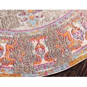 Unique Loom Medici Collection Area Rug - La Rambla (6 1 Round Light Blue/Beige)