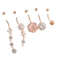 thumbnail image 2 of tredstone Stylish Stainless Steel Maple Leaf Dangle Navel Ring Belly Button Ring 5Pcs Style A 1Set, 2 of 6