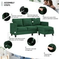 thumbnail image 6 of Convertible Sectional Sofa Couch,3 Seat L Shaped Couches with Storage Function Ottoman,Modern Linen Convertible Sectionals Sofas with Armrest Reversible Chaise,Small Spaces Sofa (Green), 6 of 6