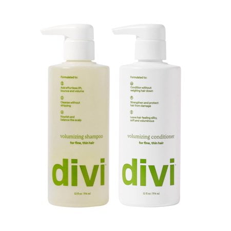 divi Volumizing Shampoo and Conditioner Set for Women and Men - Lightweight Hair Care Duo for Fine and Thinning Hair - Adds Volume Lift and Bounce - Strengthens and Nourishes Hair 2 x 12 Fl Oz
