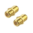 thumbnail image 1 of 10pcs F-Type Coaxial RG6 Cable Connector Gold Plated,Cable Extension Adapter Connects Two Coaxial Video Cables, 1 of 1