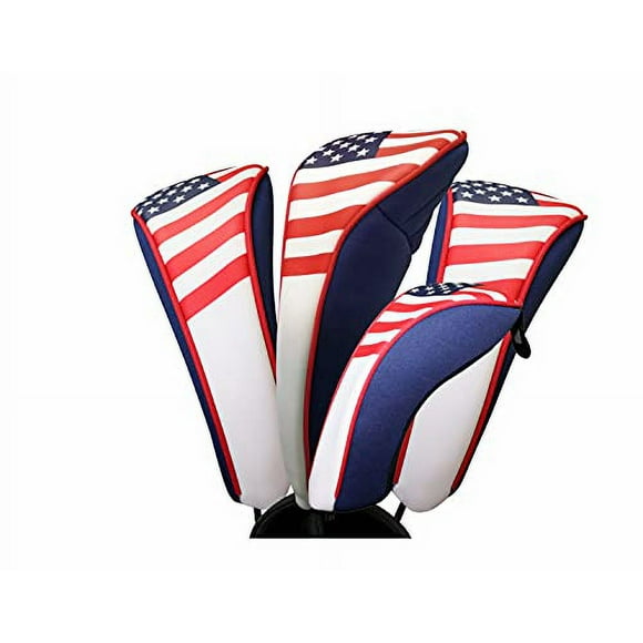 Housses de Tête à Fermeture Éclair USA Patriot Golf 1 3 5 H Driver Hybride Fairway