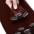 thumbnail image 5 of MY-LADY Clip in 100% Remy Human Hair Extensions 39Pcs Full Head Weft Highligh Hairpiece Long Straight #99J Wine red 22inch, 5 of 10