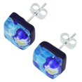 thumbnail image 2 of GlassOfVenice Murano Glass Venetian Reflections Square Stud Earrings - Aqua Blue, 2 of 4