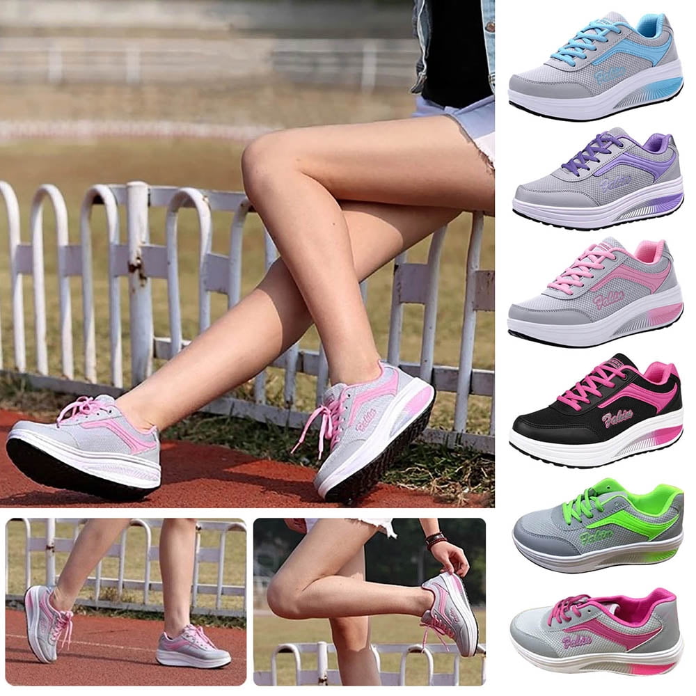 Zanvin Women's Fashion Sneakers Casual Work Shoes Non Slip Running Shoes Athletic Sneakers Thick Soled Sports Walking Shoes, Black, Size 6.5