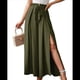 thumbnail image 2 of Pantalones de Playa Casuales, Holgados, Estilo Palazzo, de Cintura Alta y Abertura para Mujer, Estilo Bohemio, con Bolsillos para Verano. Verde Oliva L, 2 of 9