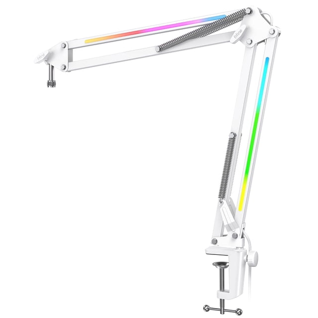 Brazo articulado para micrófono FIFINE BM38W de alta resistencia con luz RGB