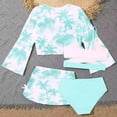 thumbnail image 4 of Kogui Teen Tankinis Girl's 3 Piece Boho Floral Bikini Sets Summer Swimsuits with Beach Cover Up Skirt Size 9-10 (Sky Blue,9-10 Years), 4 of 4