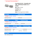 thumbnail image 2 of Front Brake Pad Set - Compatible with 1998 - 2004 Nissan Frontier 2.4L 4-Cylinder 1999 2000 2001 2002 2003, 2 of 2