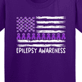 thumbnail image 4 of Inktastic Epilepsy Awareness Purple Ribbons and Flag Youth T-Shirt, 4 of 5
