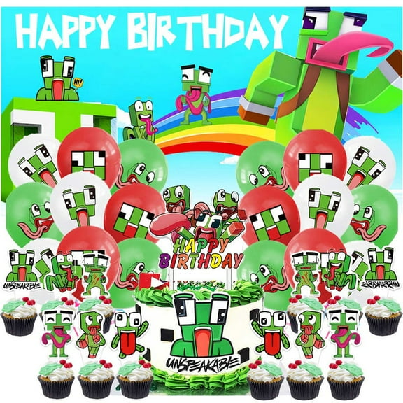 speakable Party Supplies Decor Latex Balloons Birthday Banner Decorations Kit Backdrop Cake Topper