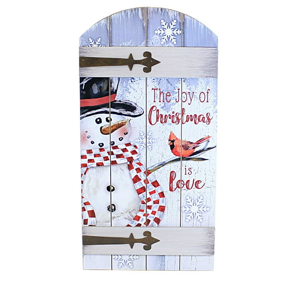 Christmas Joy Of Christmas Plaque Mdf Snowman Love Ex28297
