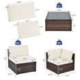 thumbnail image 2 of Gymax 6PCS Rattan Outdoor Sectional Sofa Set Patio Furniture Set w/ White Cushions, 2 of 10