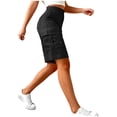 thumbnail image 4 of Oksale Womens Cargo Shorts Stretch High Waisted Bermuda Shorts with Pockets Casual Cozy Climbing Hiking Shorts Black M, 4 of 7