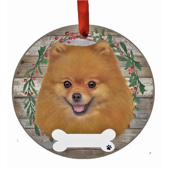 E & S Imports 3.50In Ceramic Pomeranian Ornament, Ceramic, Dog Puppy Ribbon Cherish Pet 55027