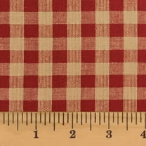 Primitive Red 5 Mini Buffalo Plaid Homespun Cotton Fabric - Sold by the Yard - JCS Fabric