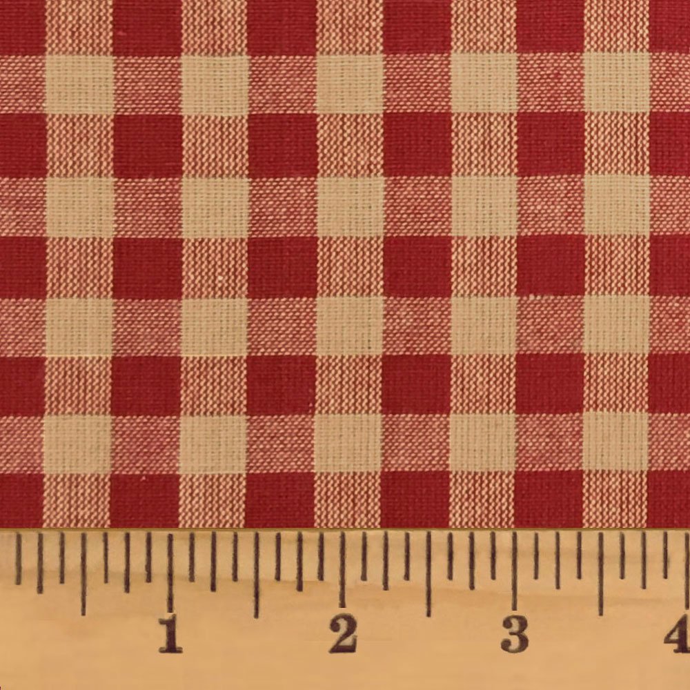 Primitive Red 5 Mini Buffalo Check Plaid Homespun Cotton Fabric - Sold ...