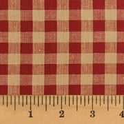 Primitive Red 5 Mini Buffalo Plaid Homespun Cotton Fabric - Sold by the Yard - JCS Fabric