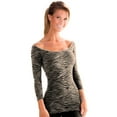 thumbnail image 4 of Skinny Tees Animal Print Scoop Neck Long Sleeve Top 127, 4 of 5