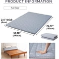 thumbnail image 2 of EMOOR Foldable Hybrid Futon Mattress, High-Resilience Urethane Foam 150N with Washable Padded Cover, Japanese Full (76.8x55.1x2.4in), Tatami Floor Sleeping Mat Pad Topper, Gray, 2 of 12