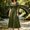 Army Green, variant on Renaissance Dress Women Bell Long Sleeve Boho Flowy Midi Dress Square Neck Smocked Waist Medieval Dress Halloween Costumes