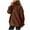 Brown, variant on Women Fleece Sweatshirts Sherpa Fuzzy Tops Quarter Zipper Stand Collar Pullover Thick Sweatshirt