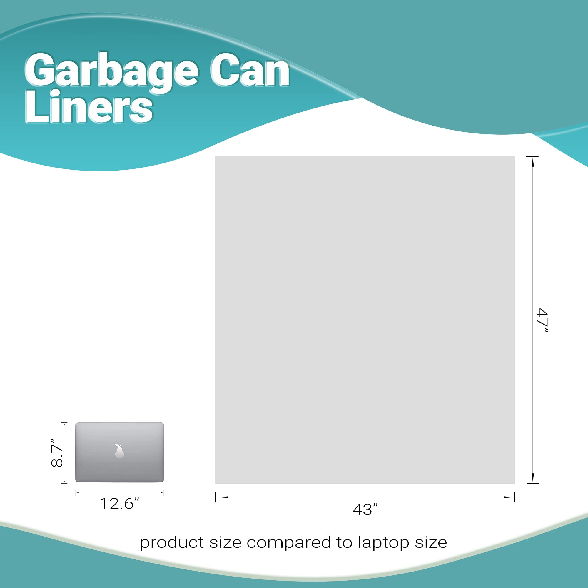 Garbage Bags High Density Plastic Clear 100 count 43 x 47 in 56 gallon Regular Duty