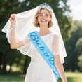 thumbnail image 6 of Bachelorette Bride Accessories Wedding Must Haves Bride Gifts for Bachelorette Party Favors Bridal Shower Crown, Bride to Be Sash&Veil Wrist Corsage Bridal Accessories 4Pcs Blue, 6 of 7