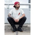 thumbnail image 2 of Cool Mustache Chili Pepper Men White T-Shirt, Male Medium, 2 of 4