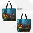 thumbnail image 3 of Vsdgher Spooky Halloween print Tote Bag for Women Shoulder Bag with Zipper Large Shoulder Bag Handle Handbag Portable Washable for Travel, Work, 3 of 8