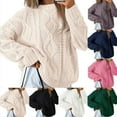 thumbnail image 5 of Women's Oversized Chunky Knit Crew Neck Sweater, 5 of 5