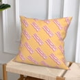 thumbnail image 6 of Throw Pillow Covers, Twill Bacon Print Yellow Soft Square Pillow Cases with Invisible Zipper for Couch Bed Sofa, Farmhouse Fall Home Decor 12"x12", 6 of 7