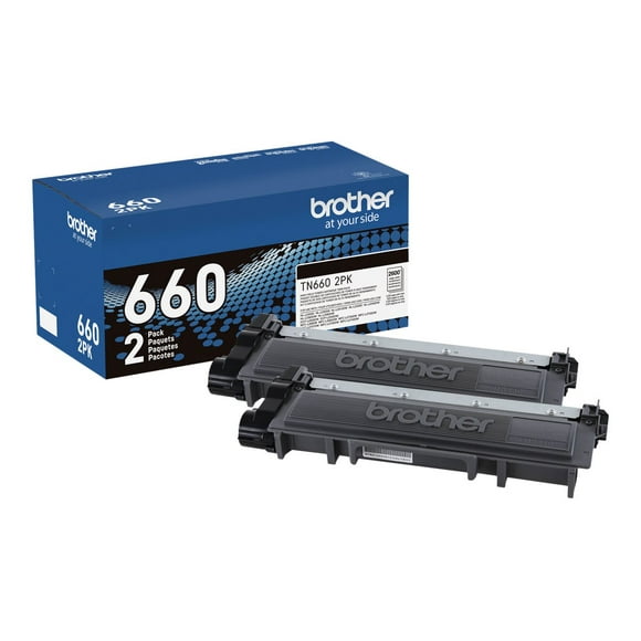 Brother Genuine High-Yield Black Toner Cartridge Twin Pack TN660 2PK (TN6602PK) (BRTTN6602PK)