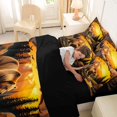 thumbnail image 5 of Manfei Sunset Mountain 7-Piece Twin Bedding,Safari Bear Bedding Comforter Set,Golden,Black Reversible, 5 of 7