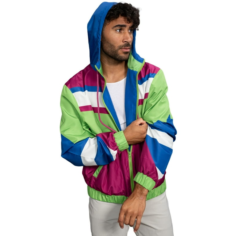 Retro Windbreaker Jacket Lightweight 80s & 90s Colorful Retro Windbreaker Jacket Lightweight 80s & 90s Colorful