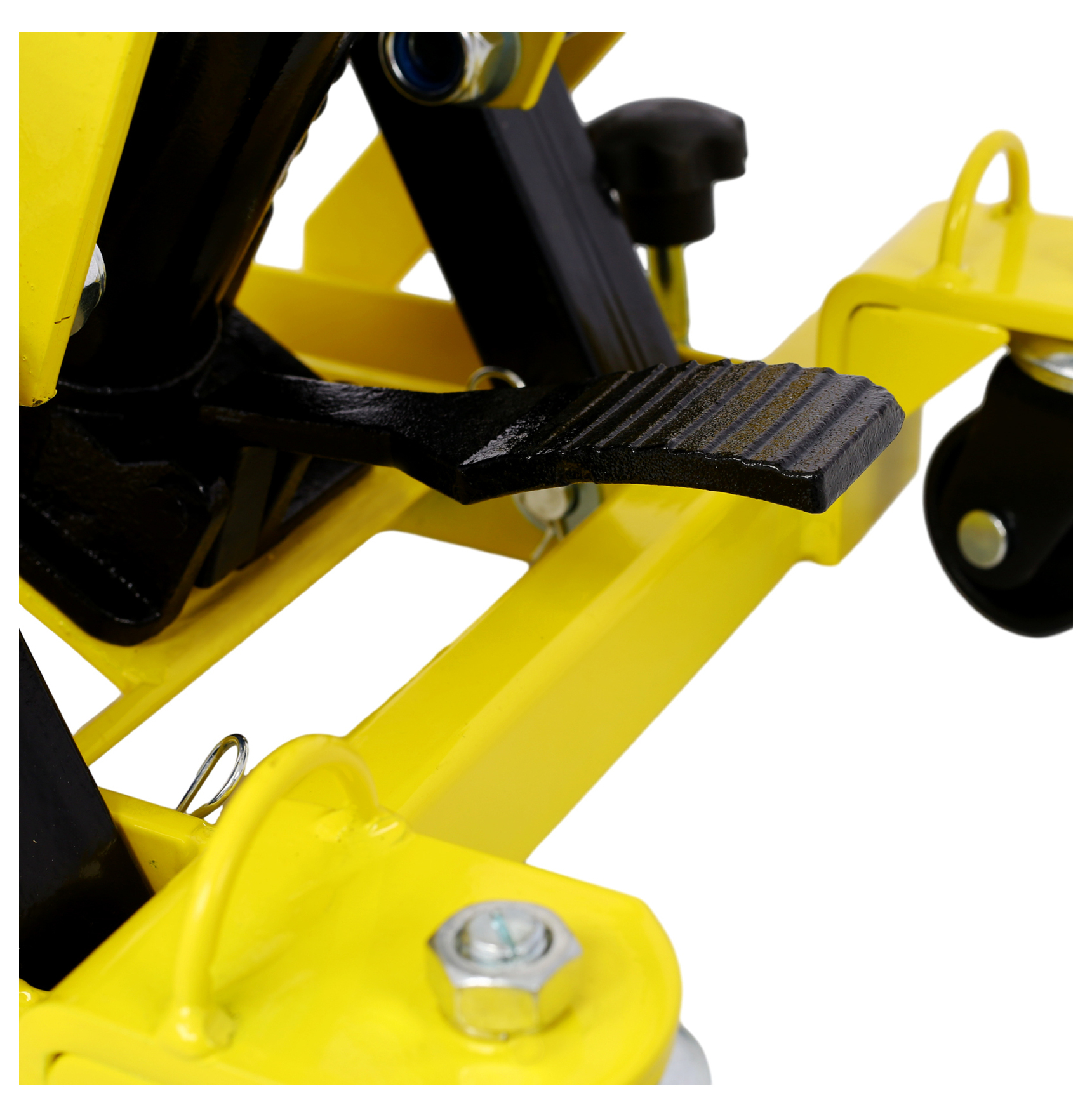 Motorcycle Lift Jack 1500 LBS, ATV Scissor Lift, Portable Hydraulic Jack Stand with Wheels - Yellow