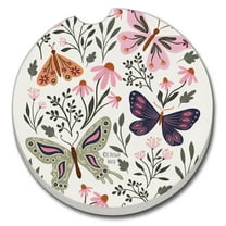 Thirstystone "Flutter Blooms" Single Absorbent Stone Car Coaster